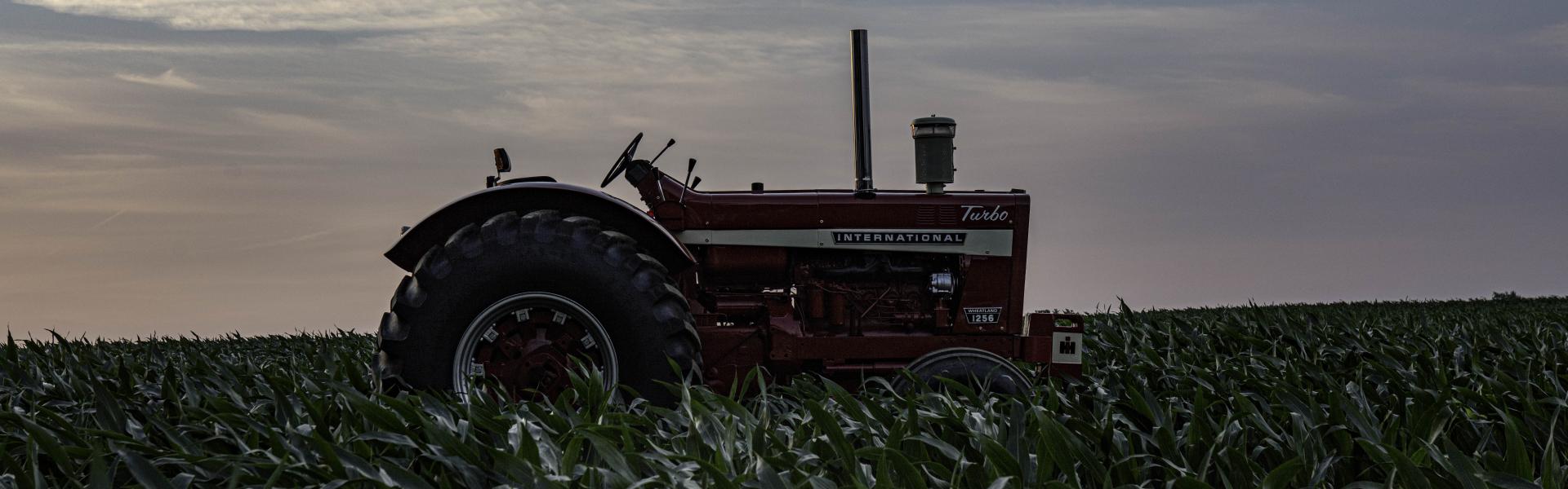 jerry mez tractor in field